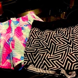 Black and White Geometric Pattern Shorts